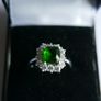 Vintage  Square Emerald and Sterling Silver 925 hallmarked  Ring  Band size N1/2 - 4,2g Image 4
