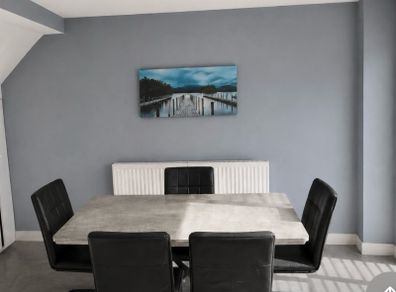 Dining table and 6 leather chairs