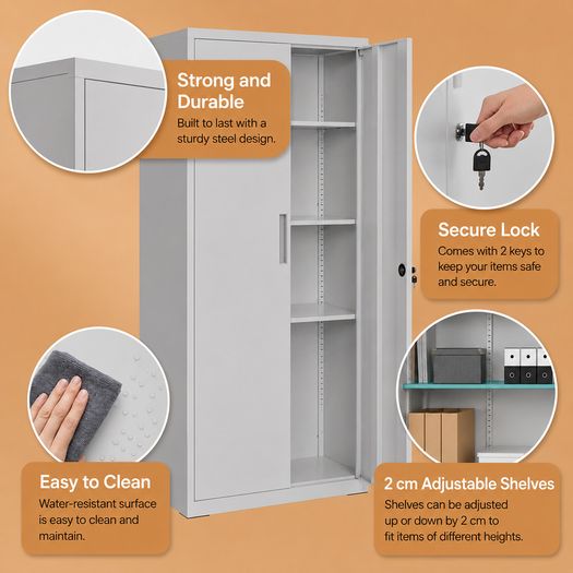 Multi purpose storage cabinet (Grey) - FREE DELIVERY