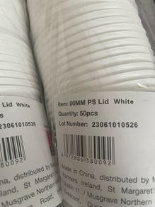 coffee cup lids 80mm two packs x 50