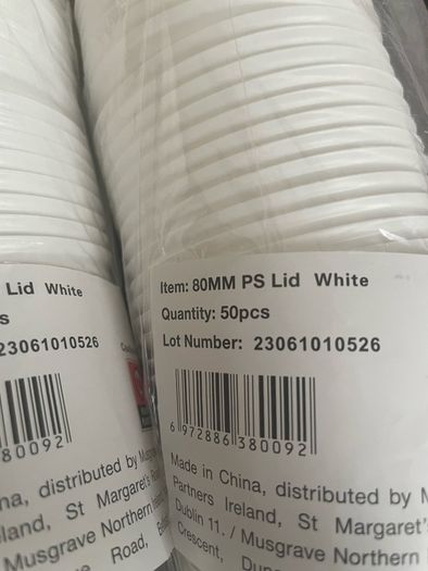coffee cup lids 80mm two packs x 50