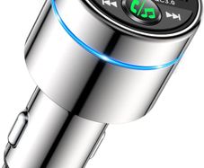 Bluetooth Car Adapter 5.3, Mohard All-Metal PD 30W & QC3.0 18W Fast Car Charger, Wireless FM Radio CarCigarette Lighter FM Transmitter for Car, Noise Cancelling Hands-Free Call Hi-Fi Music, Ring Light
