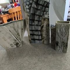 Vintage Carn Pottery Ceramic Vases Set of 3 England 1970s Studio Art Pottery Designed by John Beusmans and produced by Carn Pottery,