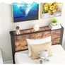 Single Bed Frame with Wood Storage Headboard, 90 x190 cm, Brown 3ft Metal Bed Frame Single for Adults Kids, Mattress Base, Underbed Storage, No Box Spring Needed Image 3