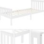 Wooden slatted  Bed  Pine Wood, Solid Wood Bed Frame with Slatted Frame and Feet, Single Bed with Headboard and Footboard, Bed for Children and Adults Solid Wood Bed Children's Bed Image 6