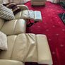 3 seater leather couch and one chair , recliners Image 3