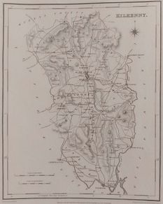 Kilkenny 1837 Antique Map Including Baronies