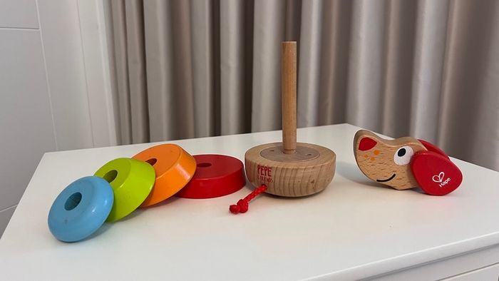 Hape Pepe & Friends Sound Dog Stacker - Baby & Toddler Wooden Activity Toy