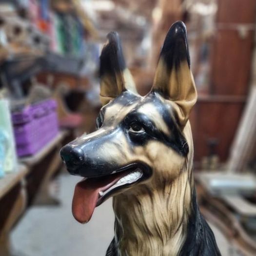 German Shepherd Ceramic Floor Statue KAS1373
