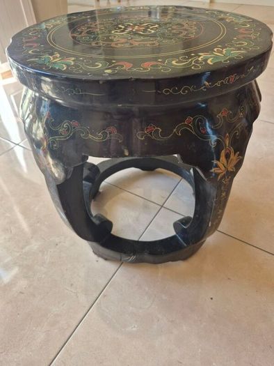 Chinese Black Lacquer Side Table