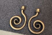 Distressed antique gold curtain finials