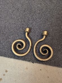 Distressed antique gold curtain finials