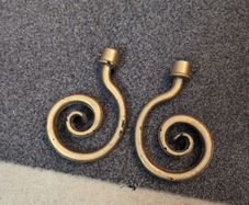 Distressed antique gold curtain finials