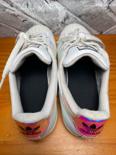 Adidas Superstar Ladies White Leather Trainers UK5 EUR38