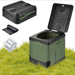 Portable Toilet for Adults, Camping Toilet Max 150KG Compost Toilet with Curing Agent, Potty Loo for Pool Party Camping Fishing Caravan Picnic & Festivals