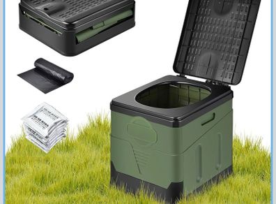 Portable Toilet for Adults, Camping Toilet Max 150KG Compost Toilet with Curing Agent, Potty Loo for Pool Party Camping Fishing Caravan Picnic & Festivals