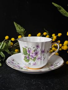 Vintage Royal Windsor Fine Bone China Tea Cup & Saucer