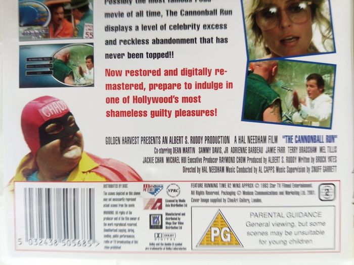 The Cannonball Run [1981] Burt Reynolds, Roger Moore, Farrah Fawcett, Dom DeLuise, Jackie Chan, Sammy Davis Jr & Dean Martin [1xDVD Movie]