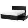 IKEA Malm Double Bed Black Image 2