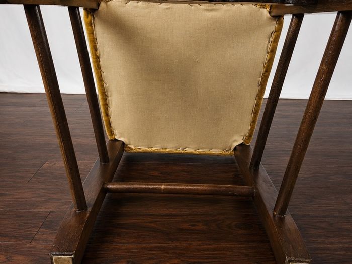 Set of 8 Vintage Italian Walnut Dining Chairs 1950s