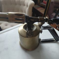 Antique French brass metal burner blow lamp