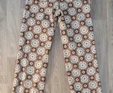 Floral Straight Leg Psychedelic Mom Jeans brown and white