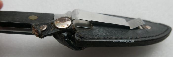 Vintage Stainless  Boot Dagger Knife Fixed Blade heavy Handle & Sheath