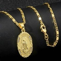 Gold Mary necklaces men/women