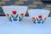 Vintage Fire King tulip bowls