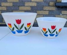 Vintage Fire King tulip bowls