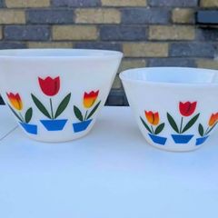 Vintage Fire King tulip bowls