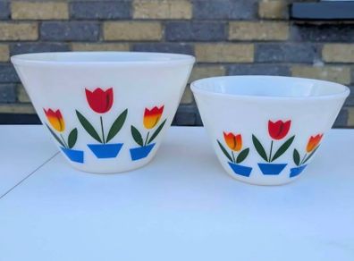 Vintage Fire King tulip bowls