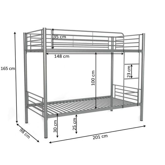 Metal Single Bunk Bed Black Free Delivery Limited Offer!