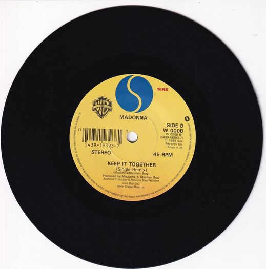 Madonna Crazy For You (remix) 1990 Uk Pressing Sire Records 45rpm