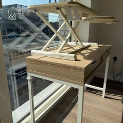 Home Office / WFH Desk Setup Desk, VIVO Sit-Stand Converter