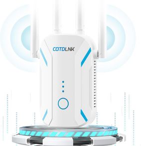 WiFi Extender Booster for Home with Built-in PA WiFi Booster 1200Mbps Wireless Internet Booster WiFi Range Extender up to 3000SQ.FT Dual Band 2.4GHz& 5GHz, with Ethernet port, UK Plug