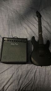Electric guitar with amp and bag