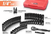 1/4" Drive Impact Socket Set, 52Pcs Ratchet Wrench Set
