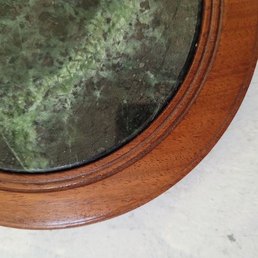 Vintage carved wood & connemara marble trivet