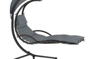 Indoor &amp; Outdoor Hanging Lounger with Frame, Floating Lounger with Parasol