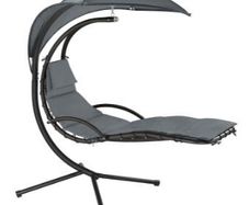 Indoor & Outdoor Hanging Lounger with Frame, Floating Lounger with Parasol