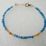 925 Sterling Silver Beaded bracelet with blue and orange stones Image 2