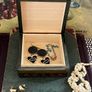 Vintage circa 1970 Hand-Carved Polish Wooden Jewellery Trinket Box Brass & Copper Inlay Image 7