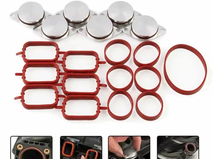 6PCS 33MM Aluminum Diesel Swirl Flap Blank Repair Delete Removal Kits For BMW E39 E46 E53 E60 x5 3L engine