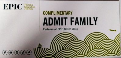FOR CHARITY - Family Ticket to EPIC the Irish Emigration Museum