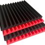 96Pack Red/black Absorb the echo Acoustic Foam Panel Wedge Studio Soundproofing Wall Tiles 12" X 12" X 1" MULTIPLE COLOURS AVAILABLE (FREE POSTAGE) Image 6