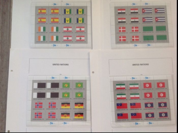 Stamp collection UN New York flag sheetlets