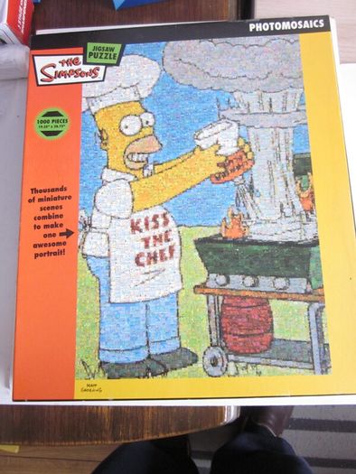 Simpsons Photomosaics Chef Homer Kiss The Chef 1000 Piece Jigsaw Puzzle