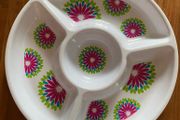 Melamine chip and dip serving plate