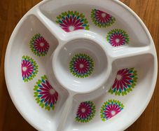 Melamine chip and dip serving plate